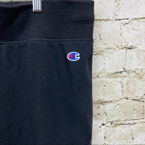 Champion Black Cotton Logo Jogger Pants - Picture 2 of 6
